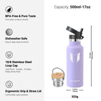 Sparrow Insulated Water Bottle W/Straw -Metal Water Bottles-500ml&750ml&1L