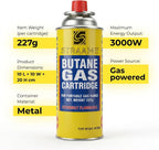 Straame Camping Gas Cartridges 227g, Portable Push-Fit Canisters, Pack of 8