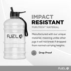 Fuel24 Jug - 2.2 Litre Water Bottle - Extra Strong Flex Material - Drop Proof, Pop or Straw Cap Options - 2.2L Large Gym Sports Bottle, BPA FREE