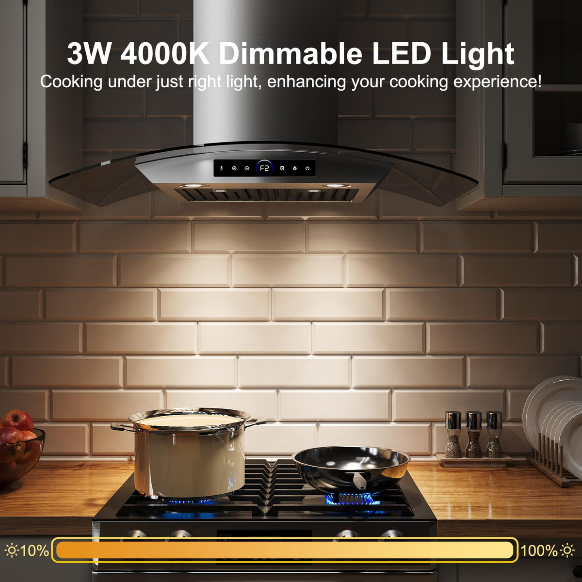 42 inch Range Hood Under Cabinet 1200 CFM Stainless Steel Stove Vent Hoods