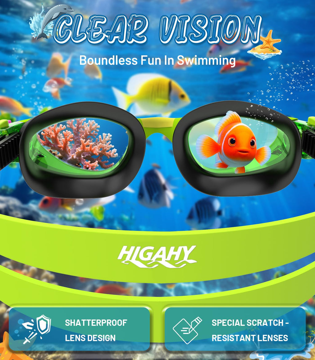Kids Swimming Goggles for Boys & Girls Aged 6-14, Anti-Fog