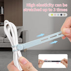 Oligei 25 Pcs Silicone Cable Ties, Cable Ties Reusable, High Elasticity Cord Wraps for Electrical Cords, Cord Organizer for Earphone, Phone Charger(Blue)