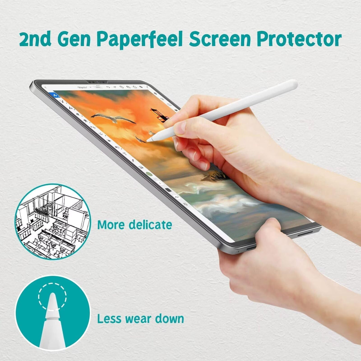 PAPERFEEL 2 Pack Screen Protector for iPad A16 11th 10th Gen 2025 2022