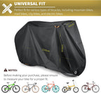 BEEWAY Bike Cover for 2 Bikes, Waterproof Bicycle Cover for Outside Storage - 210T Polyester with Pu Coating Bike Rain Cover for Mountain Road Bike 210x110x95cm