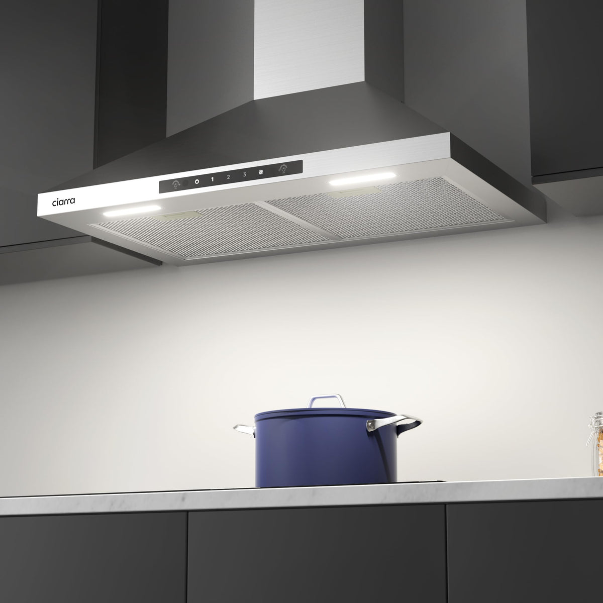 CIARRA Portable Range Hood, 2-Speed Desktop Kitchen Exhaust Fan