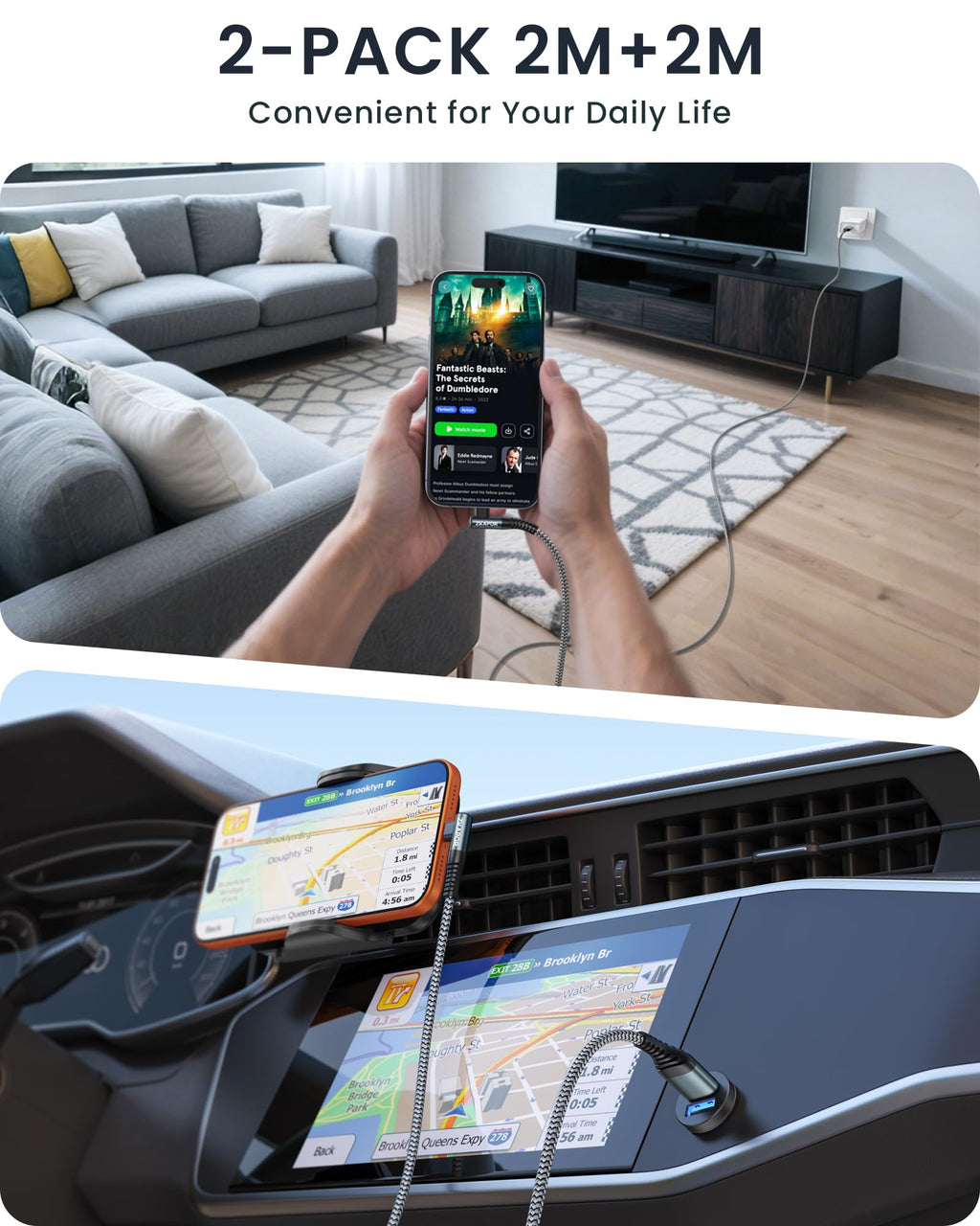 ZKAPOR USB C Cable 1M, USB C Charger Cable Right Angle Fast Charging USB C