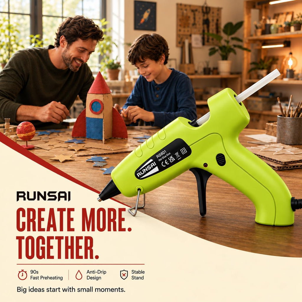 RUNSAI® Hot Glue Gun Kit, 30W Mini Glue Gun with 30pcs 7mm Sticks