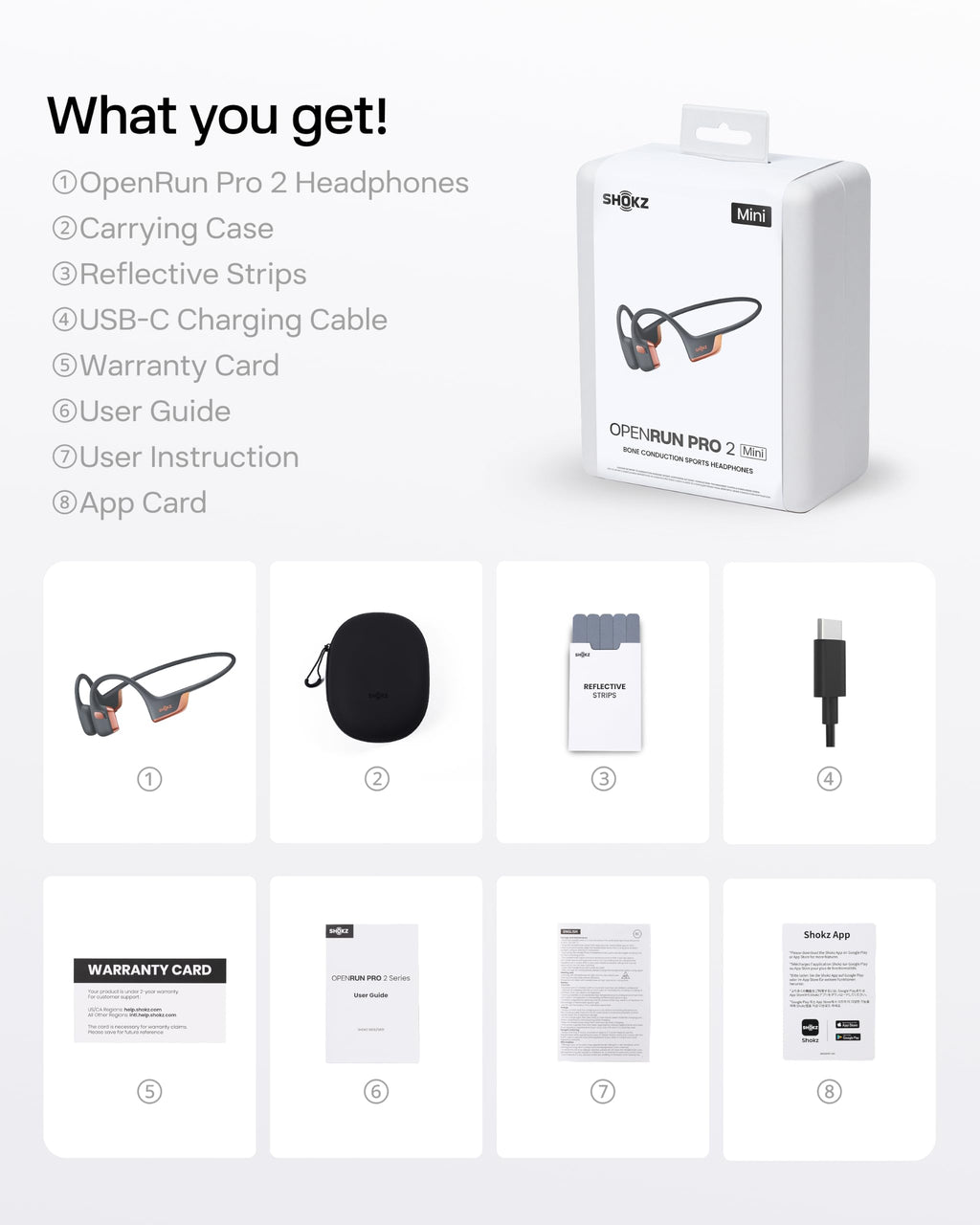 SHOKZ OpenRun Pro 2 Bone Conduction Bluetooth Sport Headphones, Black