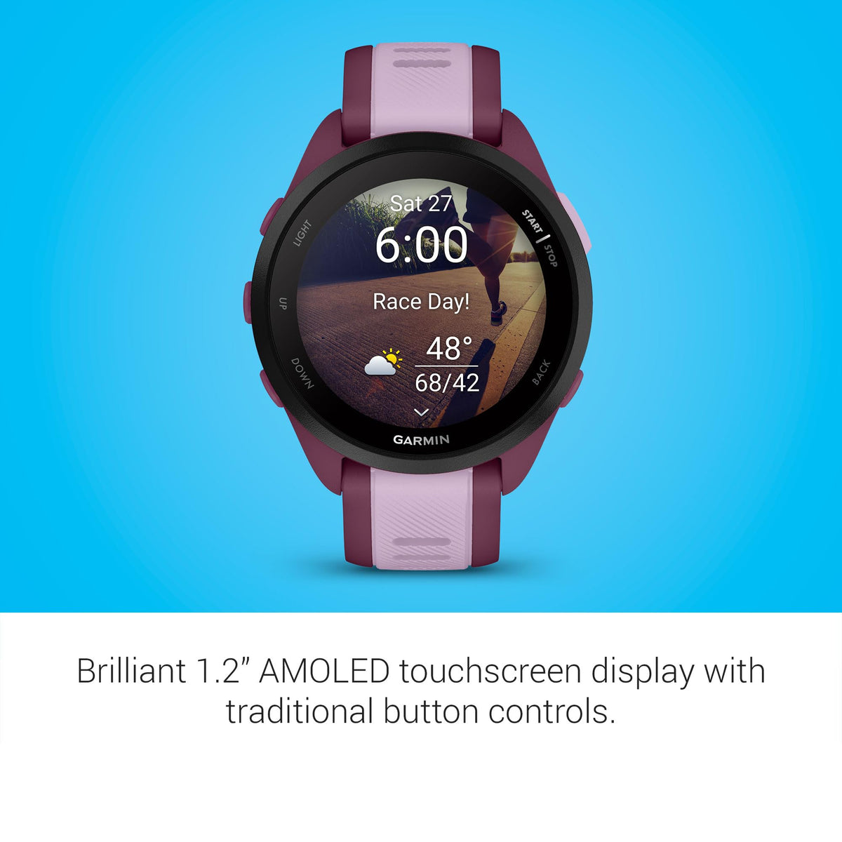 Garmin Forerunner® 165, Running Smartwatch, 43mm, Black