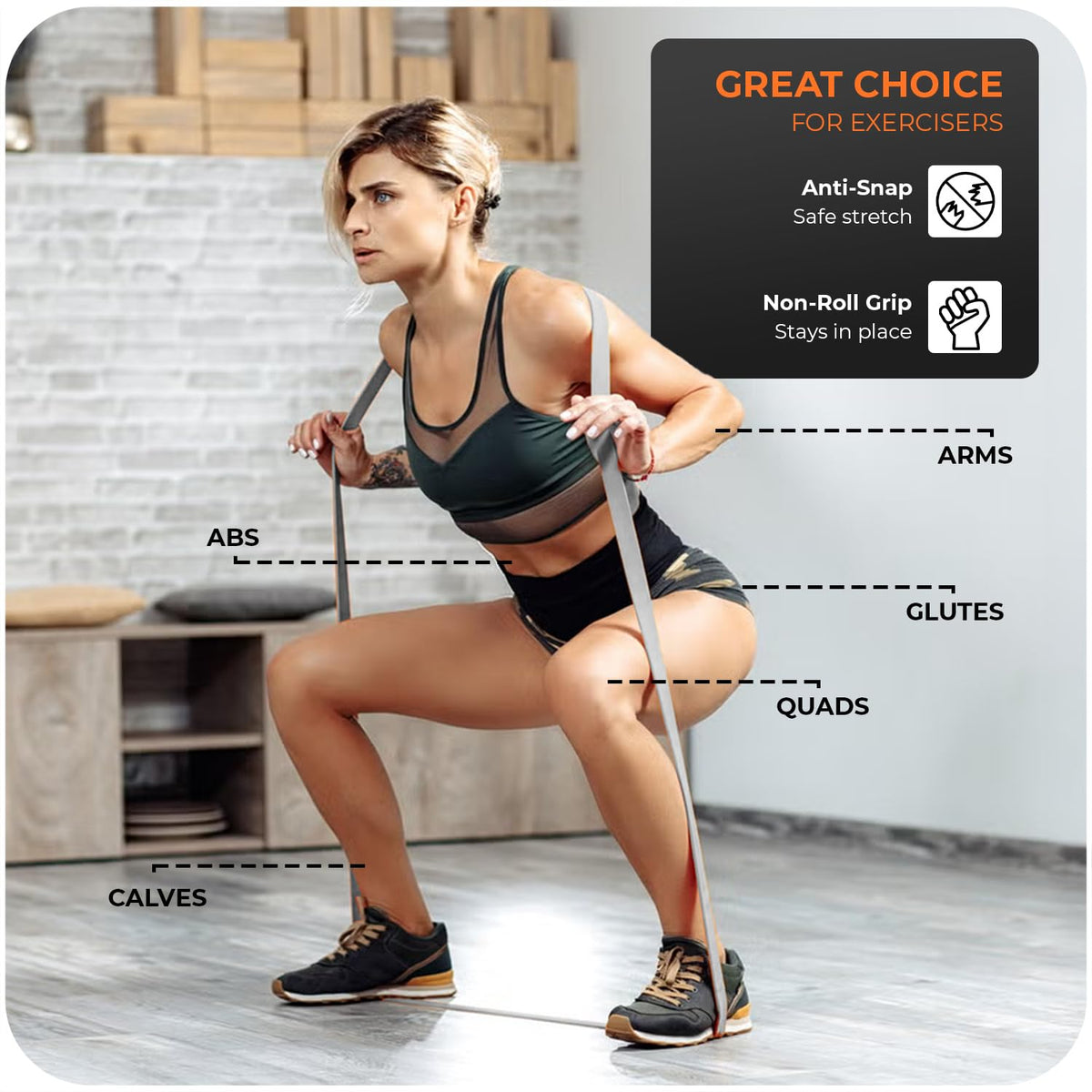 Active 100 Resistance Bands, Set of 5 Different Levels, Exercise Band for Home Gym, Training and Yoga with Carrying Bag