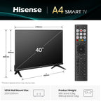 Hisense 40 Inch 40E4QTUK FHD LED TV with Freely