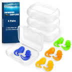 Swimming Ear Plugs for Kids,4 Pairs Reusable Silicone Ear Plugs Swimming