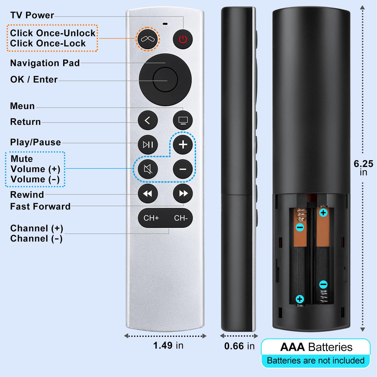Replacement for Apple-TV-4K-Remote, Remote Control for Apple TV 4K/HD