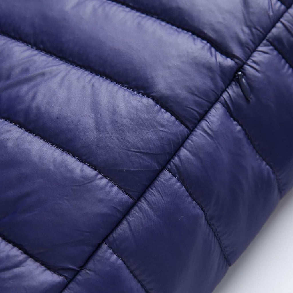 Men Winter Warm Down Jacket Long Sleeve Quilted Coats Casual Puffer Jackets Mens Outdoor Ski Hiking Windproof Stand Collar Full Zip Outwear Solid Color Thermal Coat