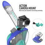 G2RISE SN01 Full Face Snorkel Mask with Detachable Camera Mount, Anti-Fog and Foldable Design, Advanced Breathing System for a Safe Adults/Kids Snorkeling Experience