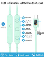 USB C Headphone for Samsung S26 S25 FE S24 A16 A17 Z Wired Earbuds Magnetic