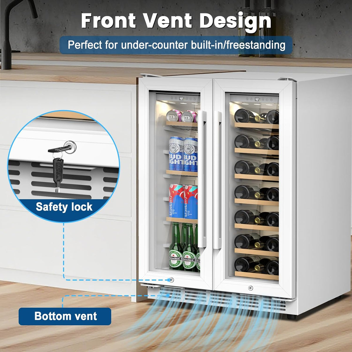 Mini Beverage Refrigerator Cooler -Small Beverage Fridge 1.4cu.ft