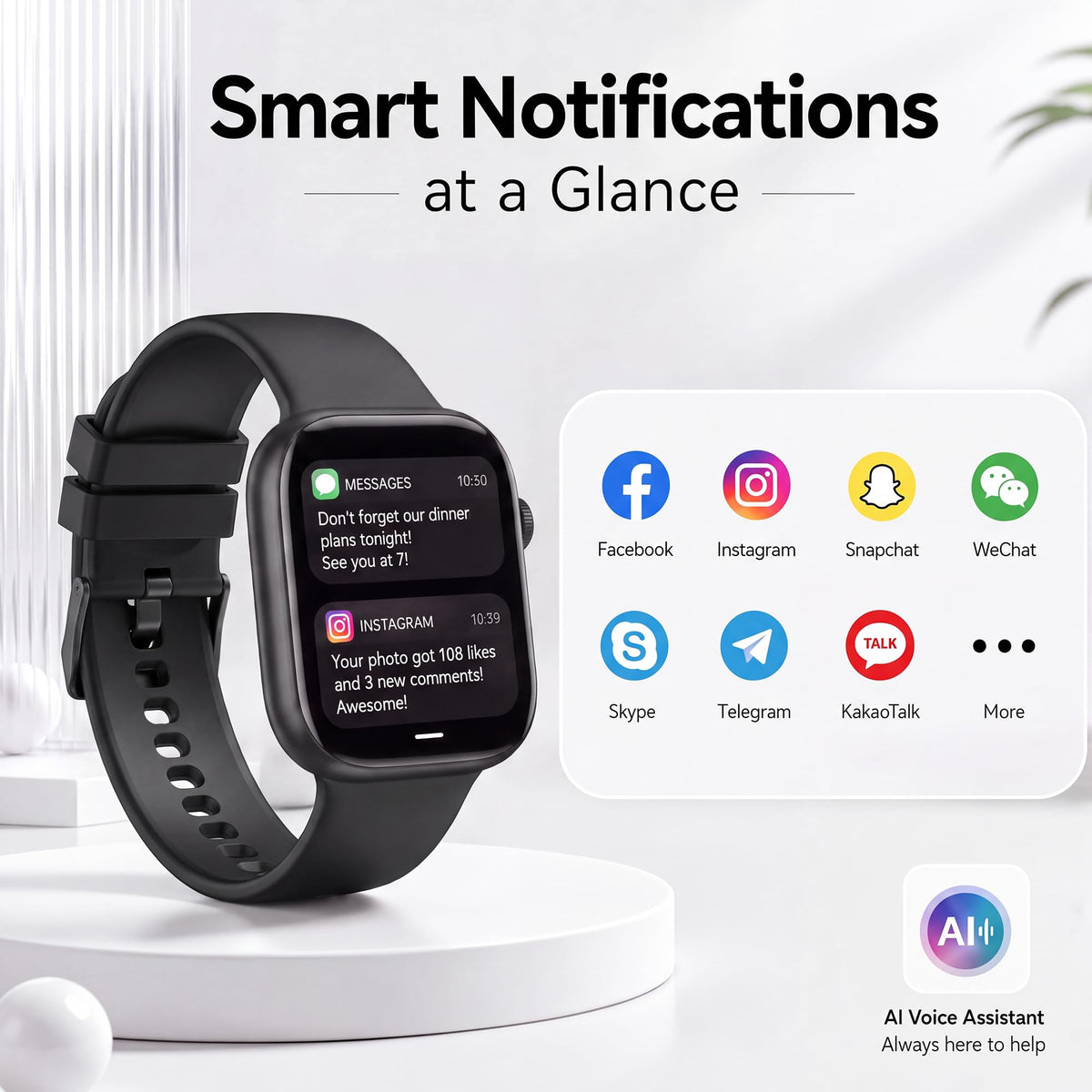 Smart Watch for Women, Bluetooth Answer/Make Calls, 1.83"HD Screen