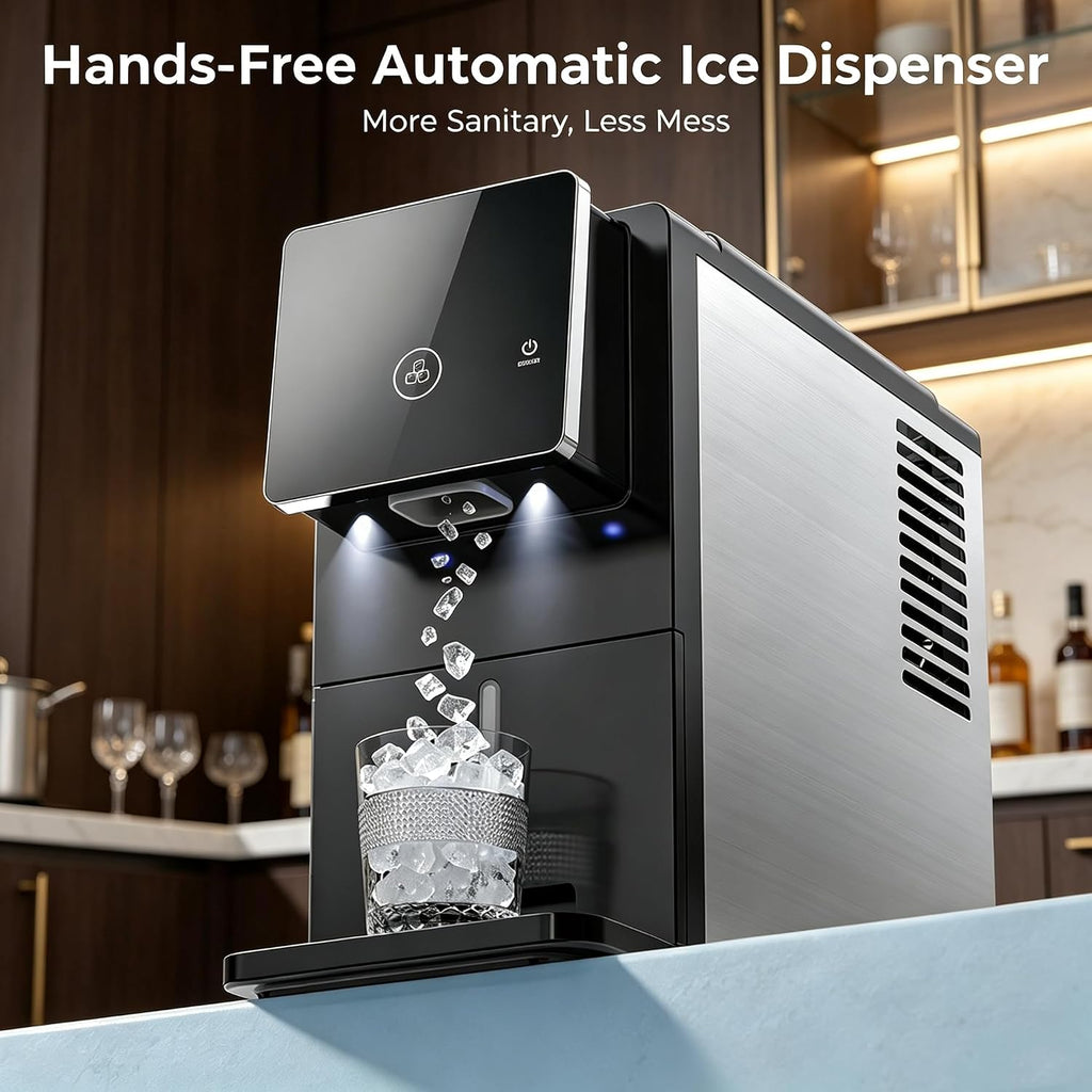COWSAR Nugget Countertop Ice Maker, Automatic Ice Dispenser, 33 lbs/Day Chewable Pellet Ice Machine with Self-Cleaning & Measured Dispensing, Portable Ice Maker for Home, Kitchen, Office