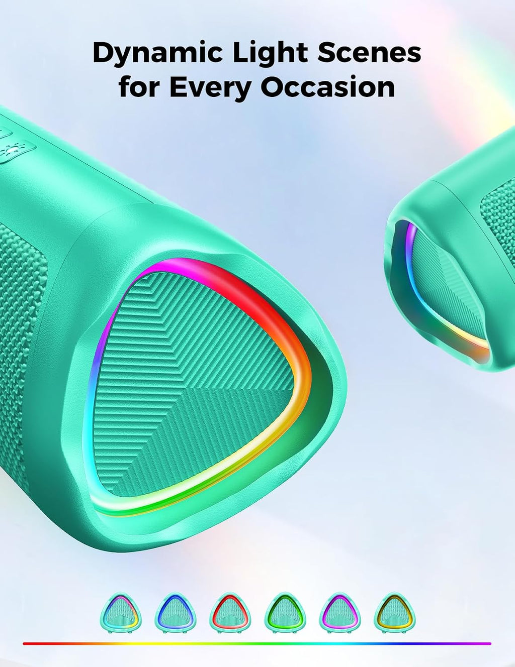Bluetooth Speaker, 20W HD Sound, Portable Wireless, IPX5 Waterproof, Up to 24H Playtime, TWS Pairing, for Home/Party/Outdoor/Camping/Beach Essentials, Electronic Gadgets, Birthday Gift (Teal)
