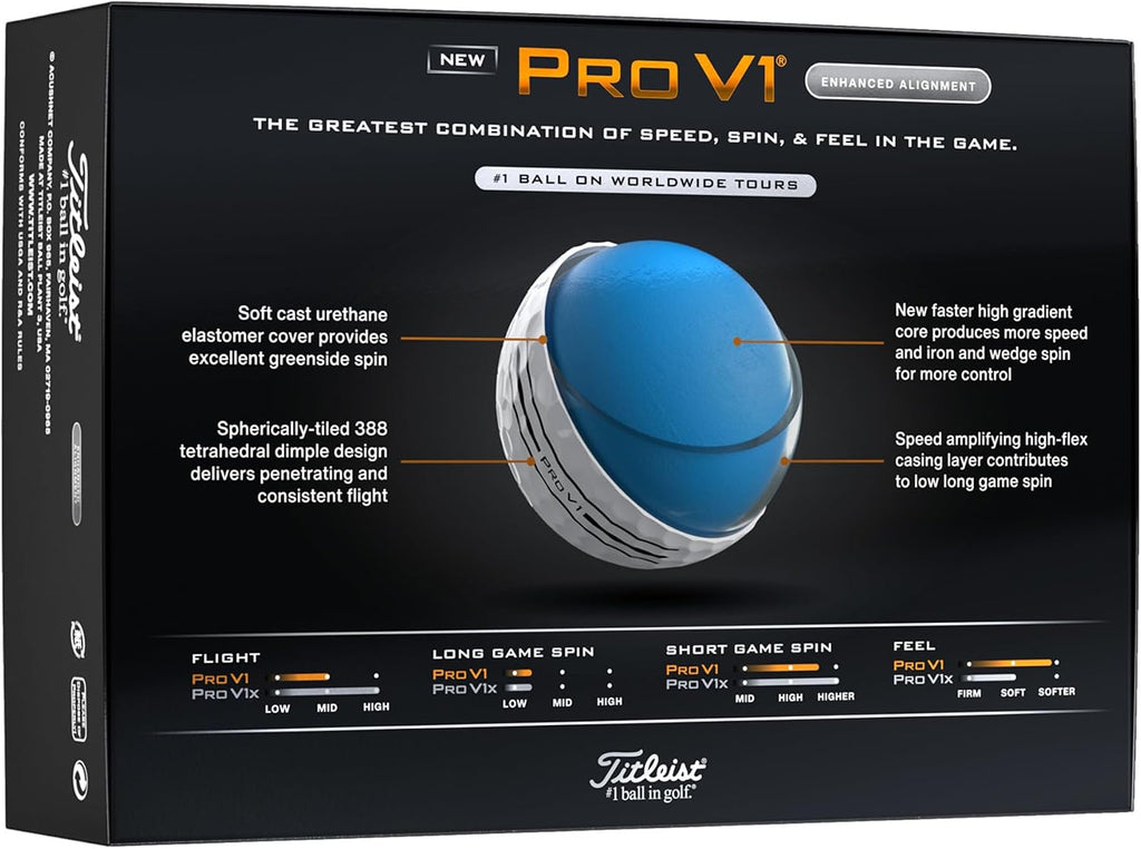 Titleist Pro V1 Golf Ball, Pack of 12