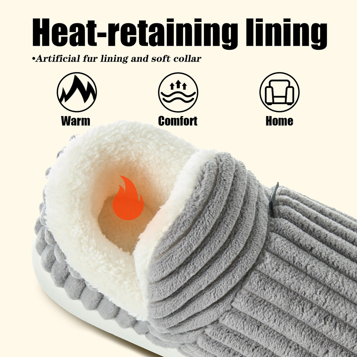 Misolin Slippers Women Clouds Bootie Corduroy Memory Foam Warm House Shoes