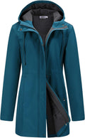 Outdoor Ventures Womens Waterproof Softshell Jacket Long Hooded Windbreaker