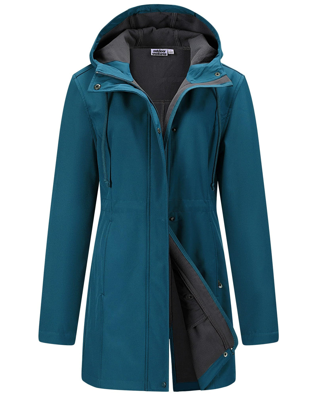 Outdoor Ventures Womens Waterproof Softshell Jacket Long Hooded Windbreaker