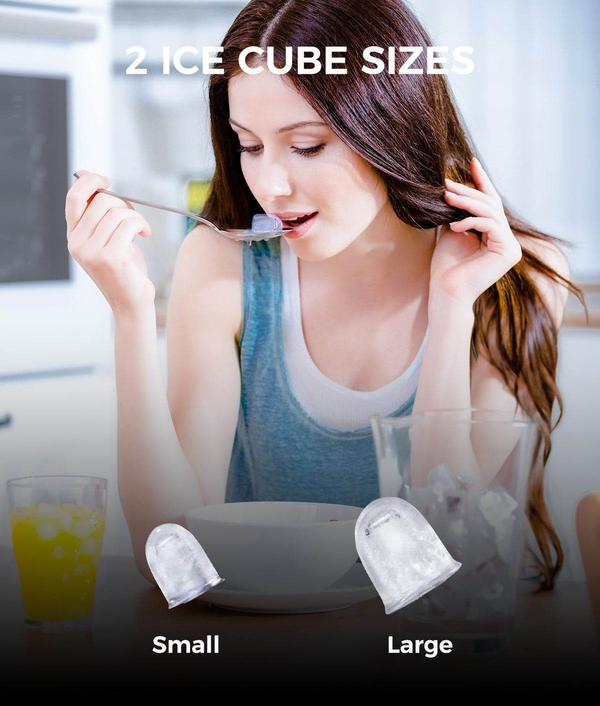 ecozy 2.4" Clear Ice Ball Maker Countertop Minimal Footprint, Sphere Ice