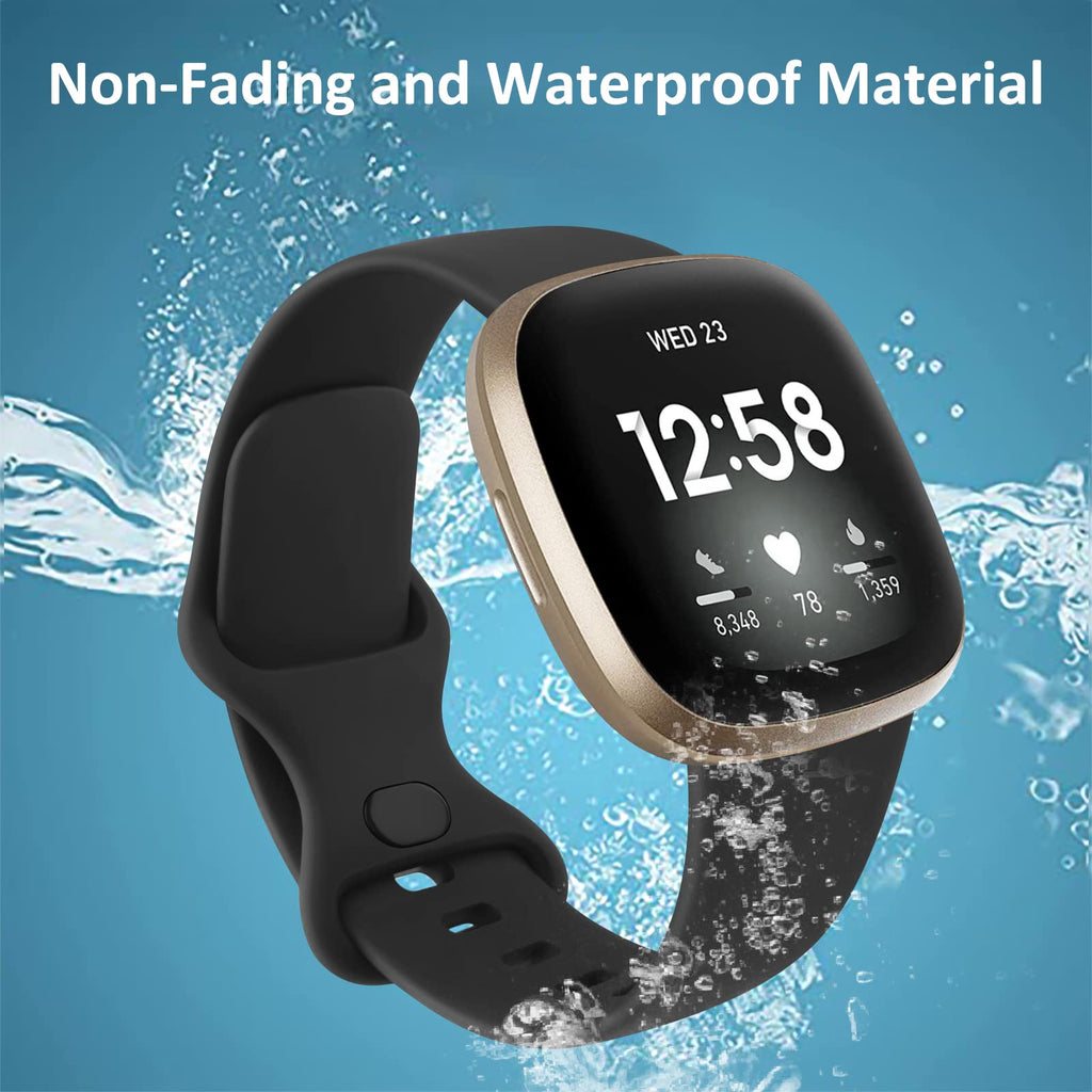 AK Straps for Fitbit Sense 2/Fitbit Sense/Fitbit Versa 4/Fitbit Versa 3 Straps for Women Men,Silicone Sport Classic Soft Replacement Straps Compatible with Fitbit Versa 3/Versa 4/Sense/Sense 2