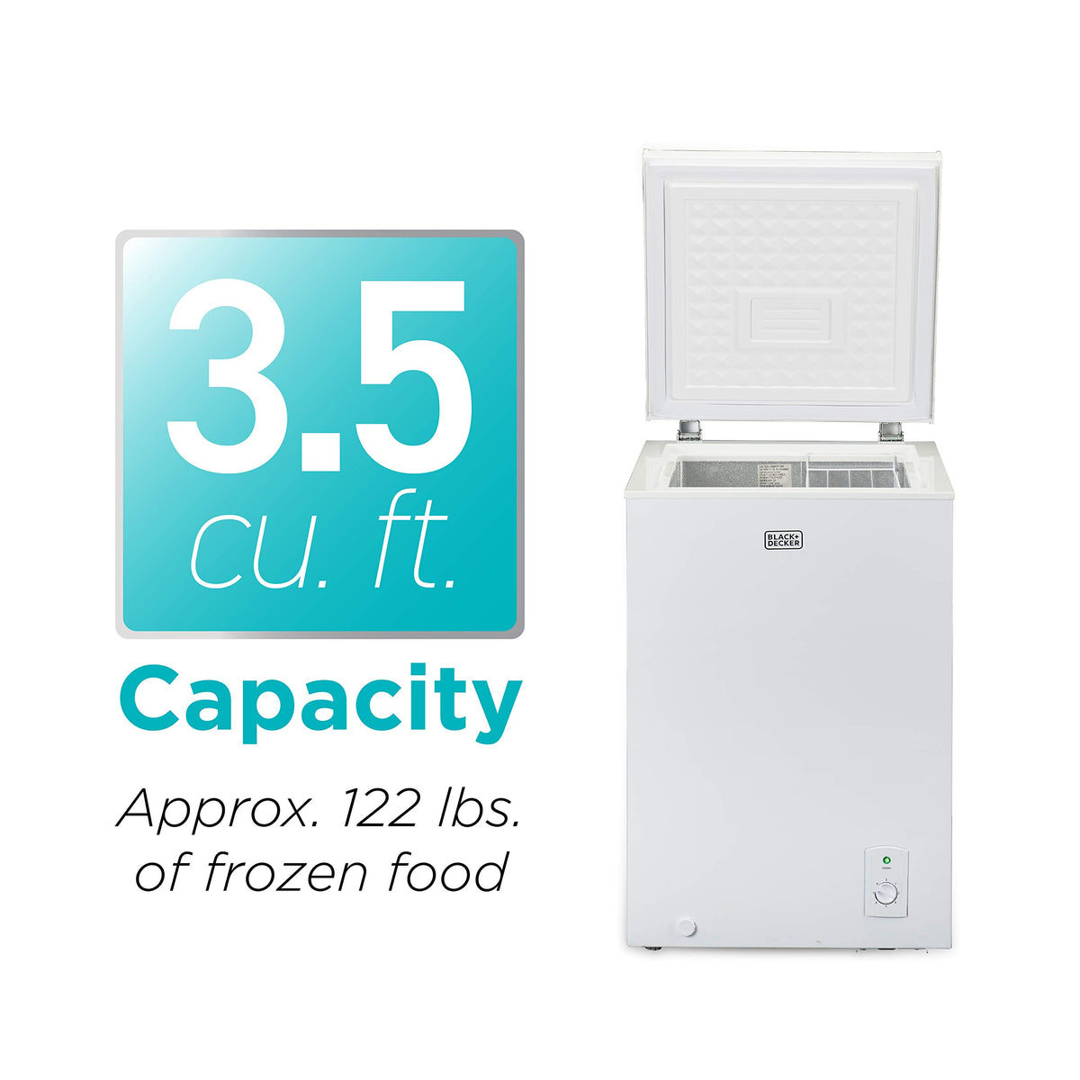 BLACK+DECKER 2.0 Cu. Ft. Compact Chest Freezer, BCFK206, White