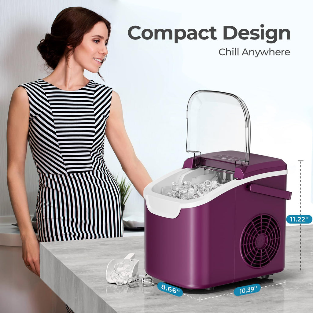Antarctic Star Countertop Ice Maker Machine, 26Lbs/Day Fastest 6‑Min Ice