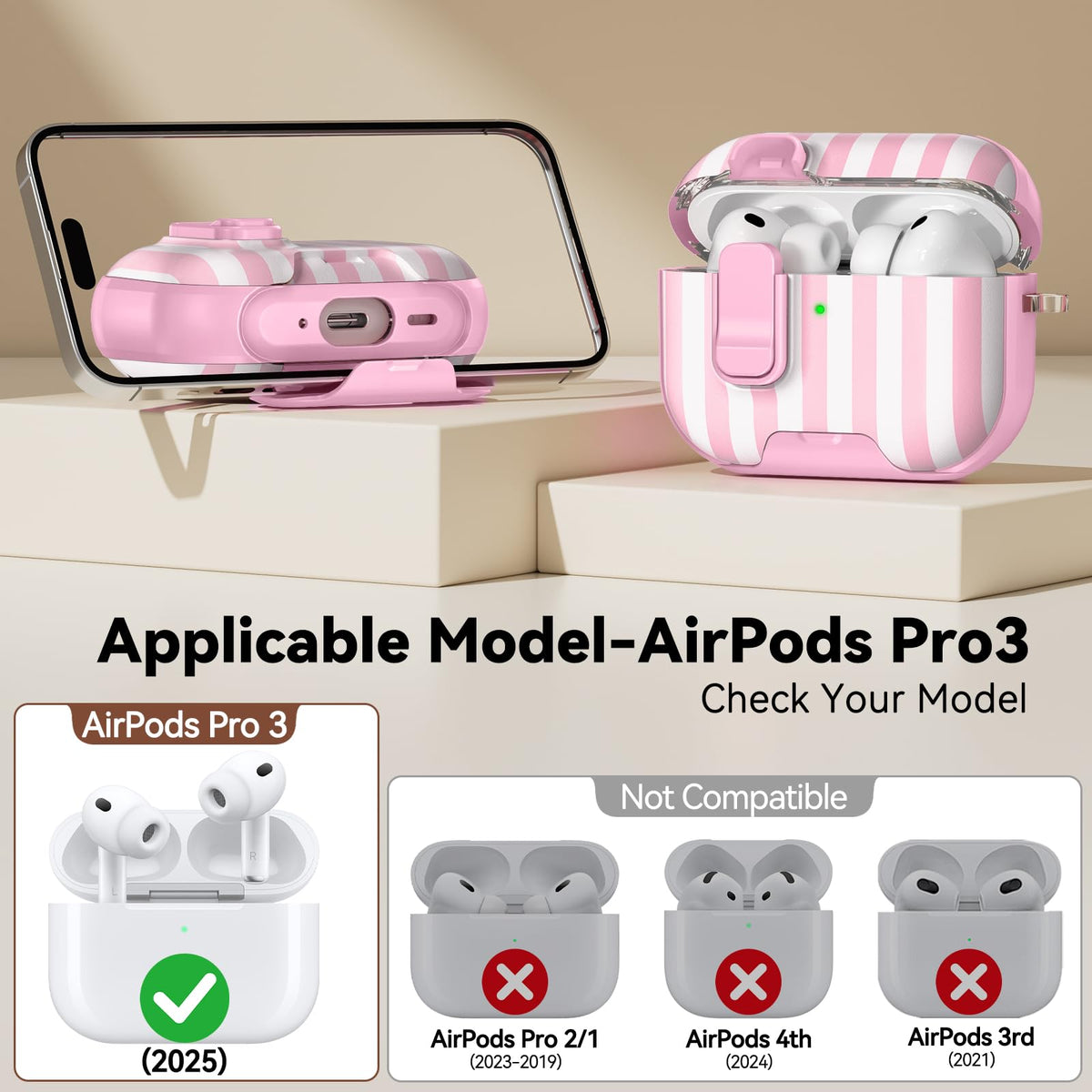 for AirPods Pro 2nd/1st Case (2023-2019)-Purple Bell Flower