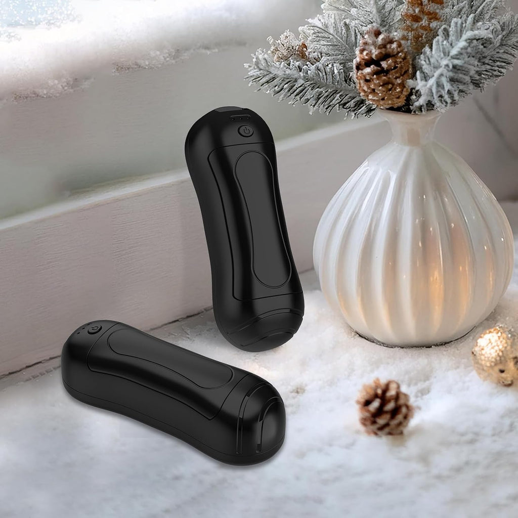 Hand Warmers Rechargeable 2 Pack, 6000mAh, 3 Heat Settings, Black