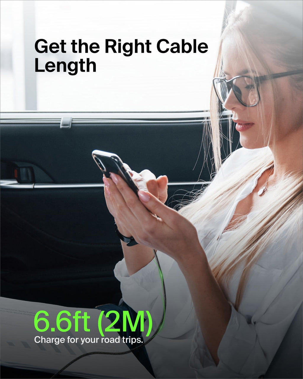 Belkin BoostCharge Braided USB C charger cable, USB-C to USB-A cable, USB type C charging cable for iPhone 16, 15, Samsung Galaxy S24, S23, Pixel, iPad, MacBook, Nintendo Switch and more - 2m, White