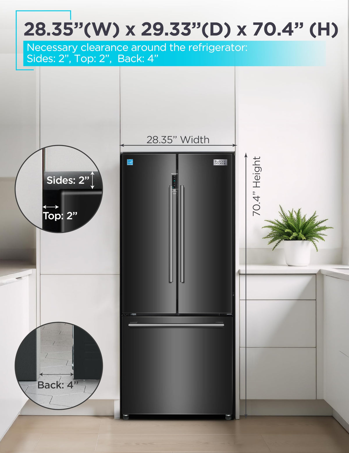 BLACK+DECKER 14 Cu. Ft. Convertible Freezer Refrigerator, Upright Freezer with Glass Shelves, ENERGY STAR rated, Frost Free, BUC1400XB, Black