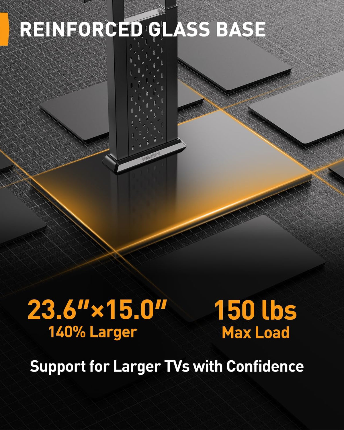 Perlegear Universal Swivel TV Stand Base for 32–70 inch TVs to 99lbs