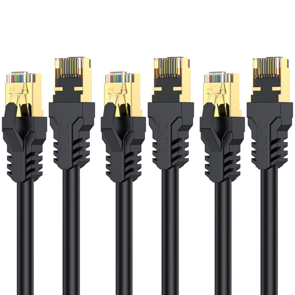 Cat 8 Ethernet Cable 20M, High Speed 40Gbps 2000Mhz Internet Cable, Lan Cable with Gold Plated RJ45 Connector,Weatherproof Outdoor&Indoor,for/PC/Modem/Router/Gaming, Faster Than Cat7/Cat6/Cat5