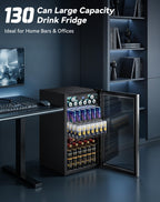 2.5 Cu.Ft Beverage Fridge, Glass Door Mini Fridge, Silver, 96 Can