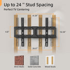 IWORKBOARD 55 65 75 85 inch Tilting TV Wall Mount for 32-90 '' TVs, Low Profile TV Mount Bracket, Safe Lock & Quick Release,Max VESA 600x400mm, 24 inch Studs,132 lbs, Fit Most 55+ 75+ 85+ 86 TVs