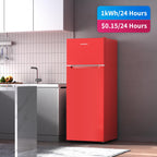 BANGSON 7.7 Cu.Ft Refrigerator with Top Freezer Apartment Size Black