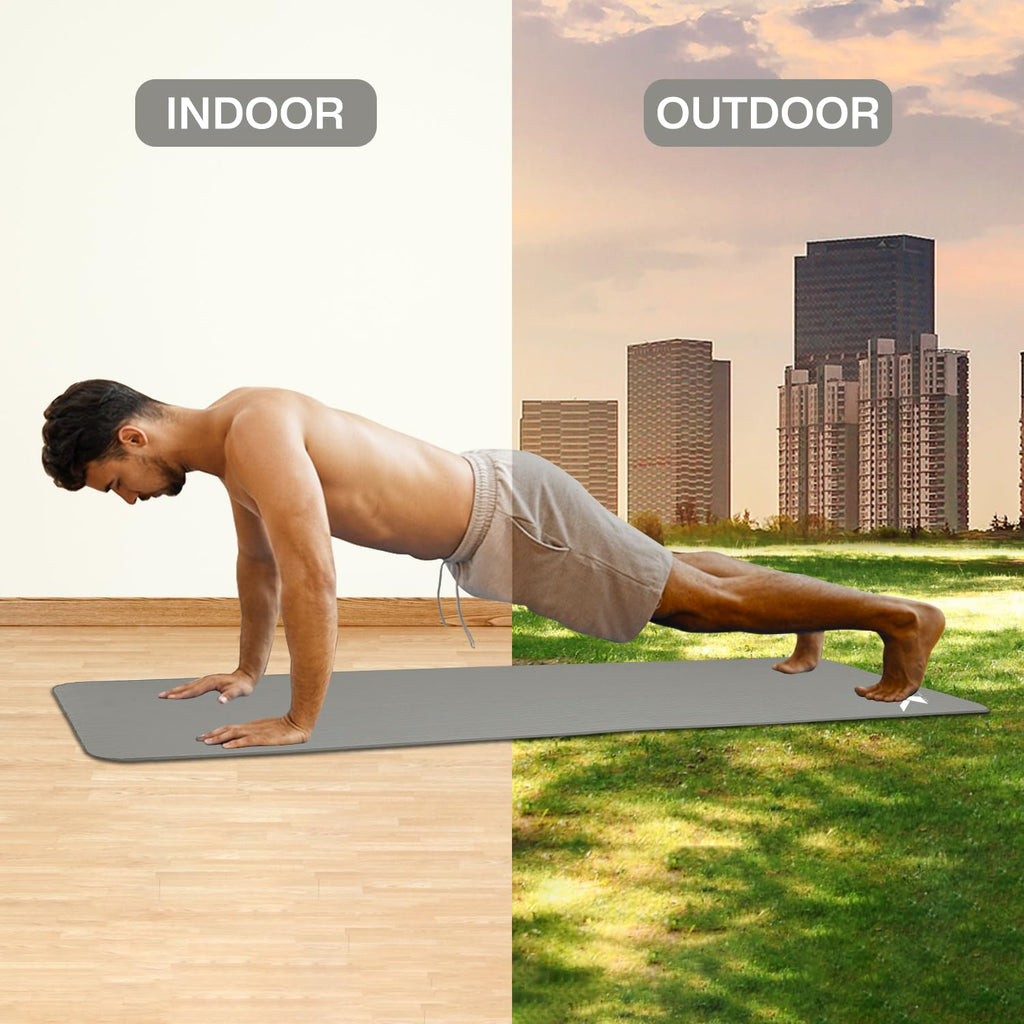 XN8 Sports Yoga Mat 10mm & 15mm Thick NBR Exercise Mat with Carry Strap