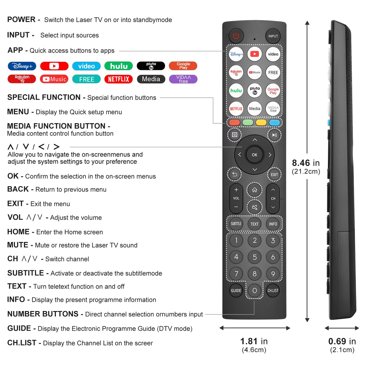 Universal Replacement for LG Smart TV Remote