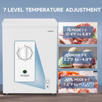 BANGSON 3.5 Cu.Ft Chest Freezer for Apartment, White