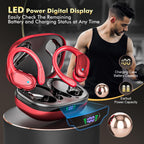 HAOYUYAN Wireless Earbuds, Sports Bluetooth Headphones, 80Hrs Playtime Ear Buds with LED Power Display, Noise Canceling Headset, IPX7 Waterproof Earphones for Workout/Running (Camel)