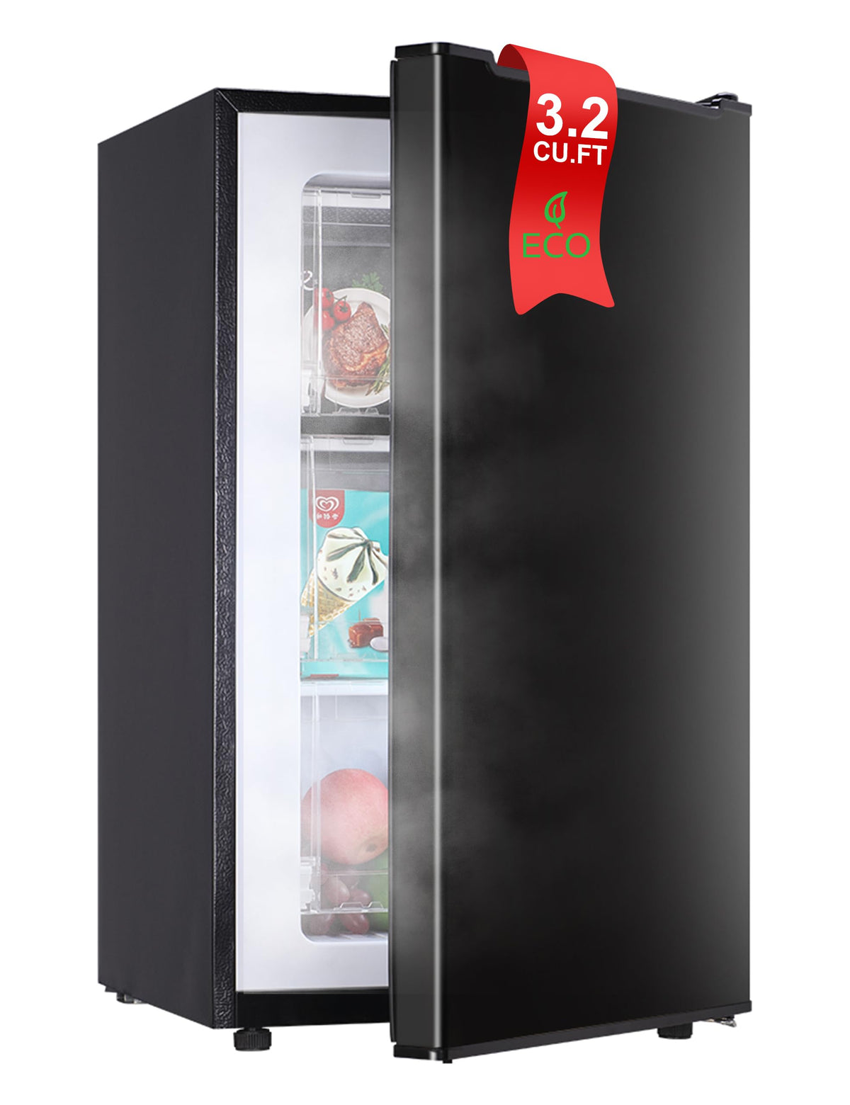 BODACIOUS 3.2 Cu.Ft Mini Freezer - Compact Upright Small Freezer - Silver