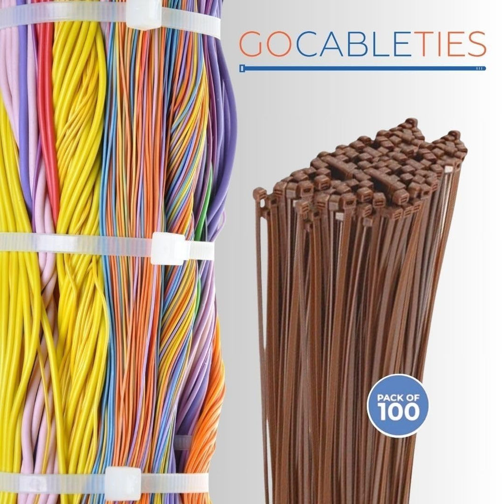 Gocableties White Cable Ties, 300mm x 3.6mm, Pack of 100, 12" Premium Nylon Zip Ties Clear/Natural, Multi-Purpose Plastic Tie Wraps, Secure Self-Locking Mechanism, for Home, Garden, Office and DIY