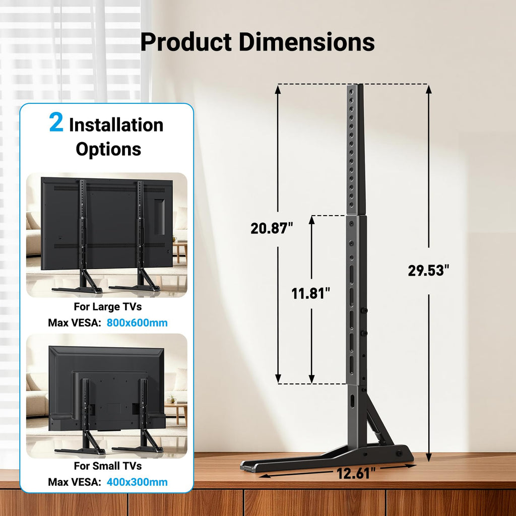 PERLESMITH Universal TV Stand Legs for 20–75 Inch TVs up to 110 lbs