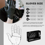 The Real Touch Black Nitrile Multi-Purpose Disposable Gloves, Powder Free, Disposable, Extra Strong - Box of 100 (Black, Large)