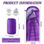 Sleeping Bag for Camping,Sleeping Bags for Adults Backpacking Waterproof,3 Seasons Adult Blanket,Small Packed Ultralight Carry Bag, Soft,Thick and Warm,for Outdoor Camping,Travel,Hiking